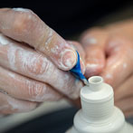Yuta Segawa working in his studio in London 2019